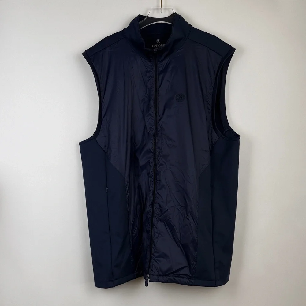 G/Fore Interlock Performer Full Vest Size XL Stretch Tech Golf Twighlight Blue